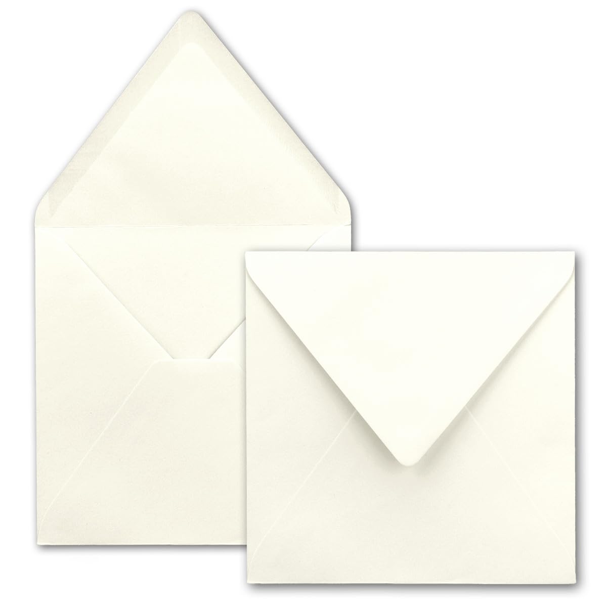 300 x kwadratowe koperty w kolorze naturalnej bieli (białe) – 15,5 x 15,5 cm – bez okienka – z klejeniem na mokro – 110 g/m² – na zaproszenia na ślub, urodziny i wiele innych – seria FarbenFroh