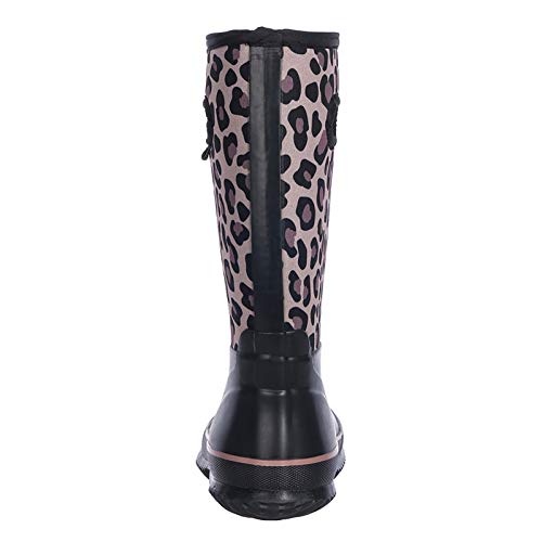 Image of WTW Womens Mid Calf Rain Boots - Waterproof Insulated Neoprene Rubber Boots Mud Outdoor Hunting Garden Boots