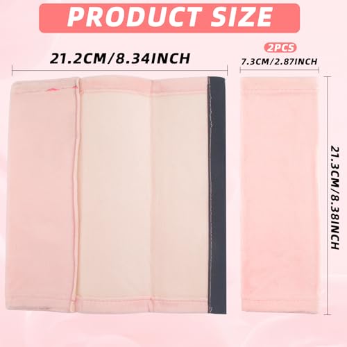 Image of Baby Car Seat Belt Covers for Boys & Girls - Soft Mink Carseat Shoulder Padding & Neck Protector | Stroller Strap Covers for Kids, Comfortable & Durable Car Seat Shoulder Pads, Solid Colors (Pink)