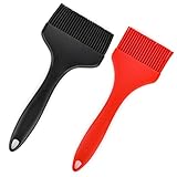 Yooyan Silikon Pinsel, 2er Set Backpinsel Silikonpinsel, Silikonpinsel Küche 21cm Länge, Extra Breiter ölpinsel für Kochen, BBQ Grillen, Kochpinsel in Lebensmittelqualität und BPA frei