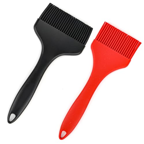 Yooyan Silikon Pinsel, 2er Set Backpinsel Silikonpinsel, Silikonpinsel Küche 21cm Länge, Extra Breiter ölpinsel für Kochen, BBQ Grillen, Kochpinsel in Lebensmittelqualität und BPA frei
