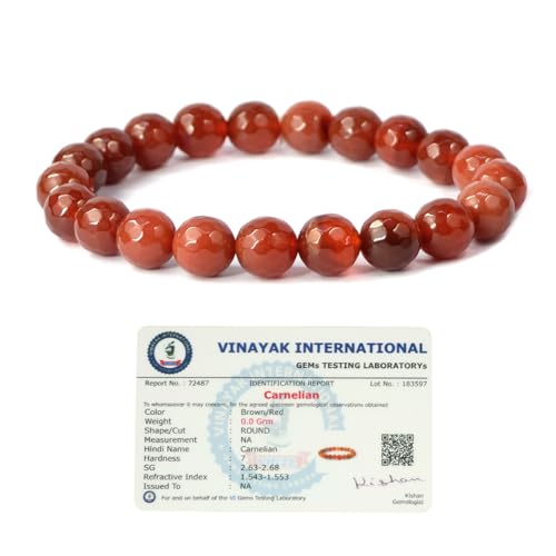 Image of Reiki Crystal Products Certified Natural Crystal Stone Diamond Cut /Faceted 10 mm Beads Bracelet for Men & Women | Reiki Charged Gemstone Jewellery | Multiple Stone Variants Available