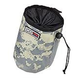 Dogline Dog Treat Pouch: Puppy Training Bag, Pet Kibbles and Snacks Holder, Litter Waste Bags Dispenser with Adjustable Drawstring Closure, Large Capacity with Mesh Pocket, Strong Nylon Material