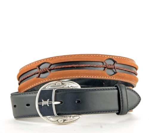 Justin Men's Barbed Wire Belt Black 44