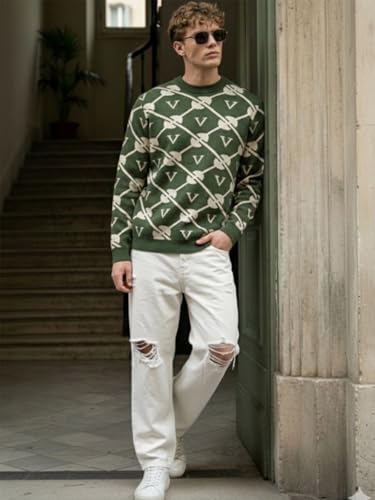 Image of Veirdo Men's Printed Full Sleeve Regular Fit Casual Wear Stylish Round Neck Pattern Trendy Fit T-Shirt (Sizes S to 2XL)