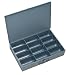 Durham 115-95-IND Gray Cold Rolled Steel Individual Large Scoop Box, 18" Width x 3" Height x 12" Depth, 12 Compartment
