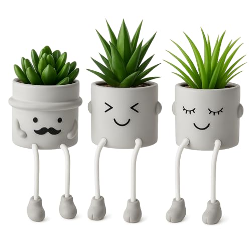 guowanpp 3pcs Creative Artificial Succulents, Cute Mini Plant for Room...