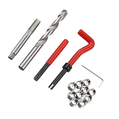 Wisepick ねじ山修理キット、HSSドリルヘリコイル修理キット、自動車修理用互換ハンドツールセット M12 x 1.25 mm