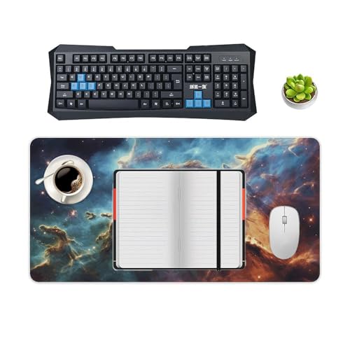 Tapis de souris de jeu imperméable grand format LED espace