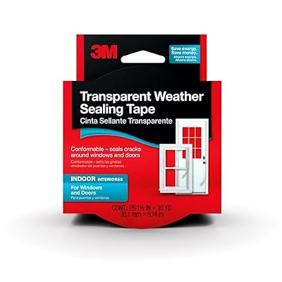 3M 2110NA Interior Transparent Weather Sealing, 1.5-Inch by 10-Yard 1-1/2x30 WTHRPF Tape, 1 Pack