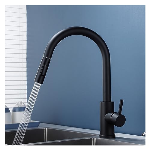 Robinet de cuisine noir mat extractible mitigeur eau chaude et froide