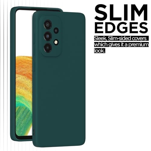 Image of Outlouders Back Cover for Samsung Galaxy A33 5G | Camera Protection | Durable Soft Matte Silicone Bumper Case (Green)