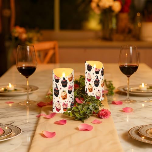 Velas LED de Halloween con forma de cupcake y mando, pack de 2 6