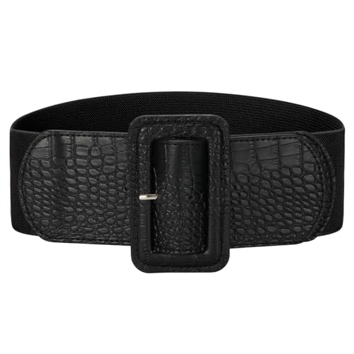 Image of VONMELLI Stretchy Wide Women Belts Elastic Vintage Belts for Women Fashion Ladies Waist Belt for Dress