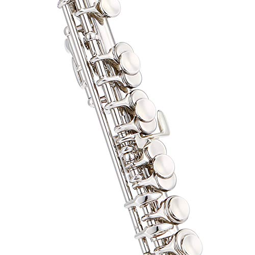 Eastar EPC-2S Silver Plated Piccolo Key of C 2-Piece with Hard Case Cleaning Rod, Cloth, Swab and Gloves
