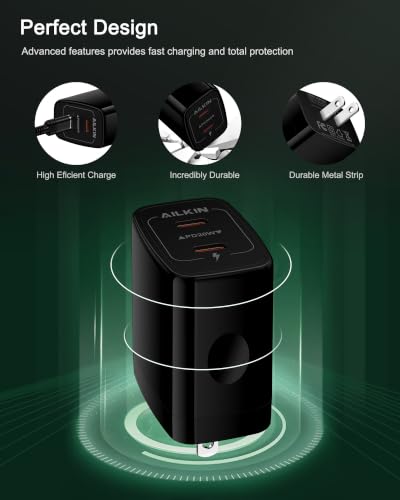Image of 40W USB C Charger Block for Samsung Galaxy S26, USBC Wall Plug Apple iPhone | Super Fast Charging Type C Cube, Dual C Port Power Adapter, Android Cargador Typec Box for Sum Sung S26+ S25, i Phone 17e 17