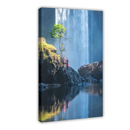 Poster cascade du Vietnam en toile 30x45 cm pour decoration murale de salon