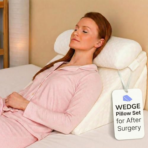 Almohada cuña para dormir inclinada con espuma viscoelástica para piernas y cabeza 2