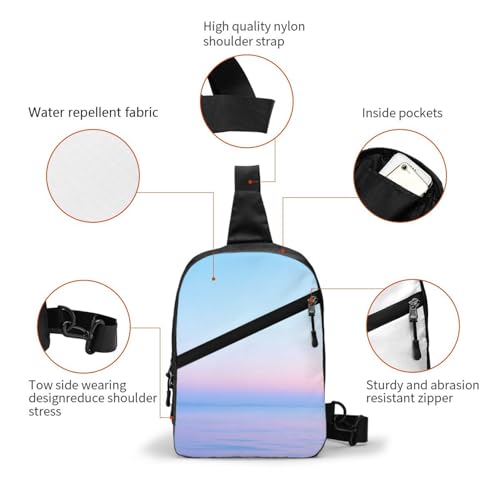 Blue and Purple Pastel Colors Print Men's and Women's Foldable Crossbody Bag,Sports Crossbody Bags,and Daily Chest Bags3