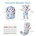 DRAWMYTOY Coloring Plush Toy with 12 Washable Markers for Little Girls Doodle Dolls for Kids Ages 4-6 Birthday (Blue Bear)
