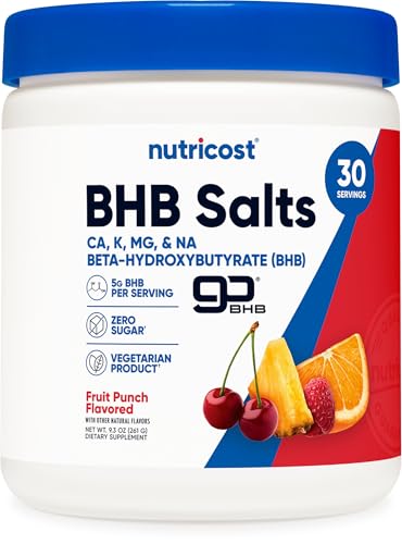 Nutricost BHB Salts Drink Mix (30 Servings, Fruit Punch Flavored) (5G BHB Per Serving) - 0G Total