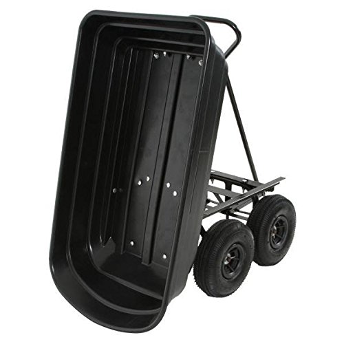 Varan Motors TC1801 Carrito de jardín con contenedor basculante, carrito transportador remolque con volquete, carga 250Kg máx.
