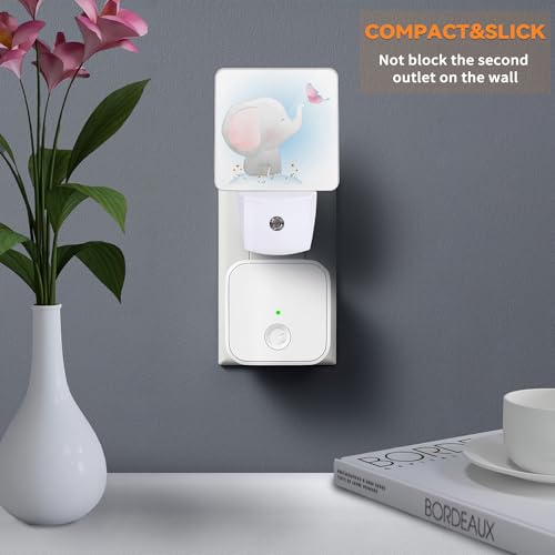 Image of Cute Elephant Night Light,Butterfly Plug into Wall with Dusk to Dawn Light Sensors, Nightlights for Bedroom, Bathroom, Hallway, Kitchen,Gifts for Girls Women