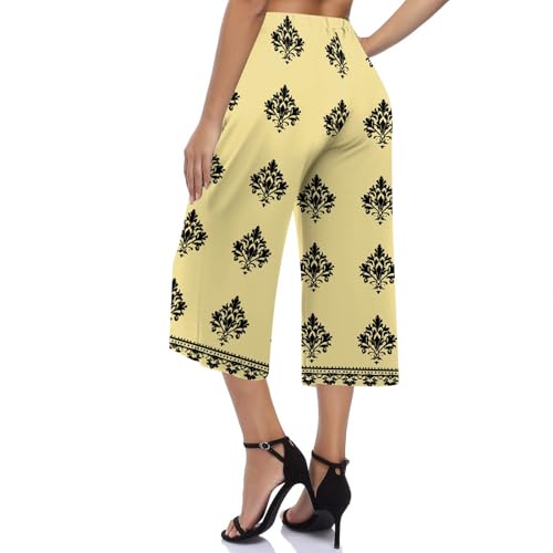 Summer Pants for Women Capri High Waisted Trendy Pants 2025 Cropped Elastic Tie Dye Loose Trousers with Pocket Fashion3