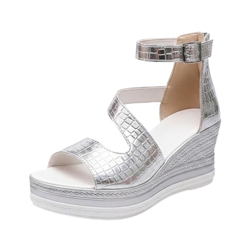 Sandales compensées pour femme avec lanières style décontracté