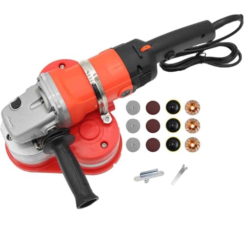 pulidora de Suelos de 3000 W, Pulidora de hormigón de 2800 RPM,lijadora de Pared con Ajuste de 6 velocidades,pulidora de Pared con 3 Discos de Pulido Diferentes,para lijar,pulir