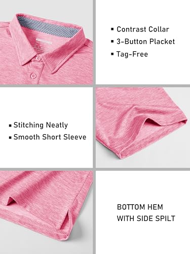 MAGCOMSEN Men's Short Sleeve Polo Golf Shirts 3-Button Moisture Wicking Athletic T-Shirts Casual Collared Shirt4