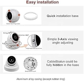 Real HD 6MP Full Color Night Vision ColorVu Turret Dome IP Camera with Visible White LED Lights, 2.8mm Wide Angle, Outdoor Built in Mic, Plug and Play