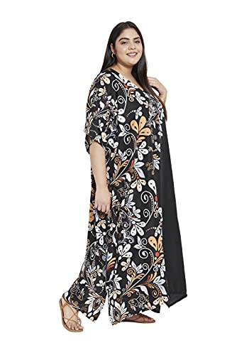 Image of Oussum Women Kaftan Plus Size Polyester Summer Lightweight Caftan Swimsuit Cover Ups Maxi African Mumu Lounge House Dress