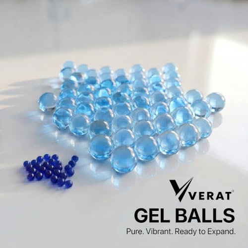 Image of VERAT Gel Blaster Refill Water Beads, Gel Balls, 7-8mm Gel Ammo for Compatible Gel Blaster Guns, Non-Toxic & Biodegradable Water Beads, Vase Filler, Plant Decoration & Home Decor(10000 Blue)