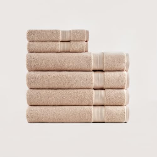 onuia Ultrasoft Spa Bundle 100% Long Staple Premium Cotton | 600 GSM Ultra Soft Bath Towel | Refined Terry Weave for High Absorbency & Quick Dry (Sand Set with Bath Towels)