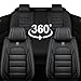 Megaseat Full Set for Kia Rio Seat Covers 2000-2026, Waterproof Nappa Leather Car Seat Protector, Anti-Slip & Comfortable Car seat Cover (Black)