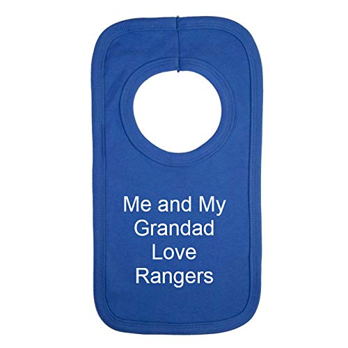 Personalised Rangers Football Style Baby Bib - Me and My Grandad Love - Beautifully Embroidered Gift