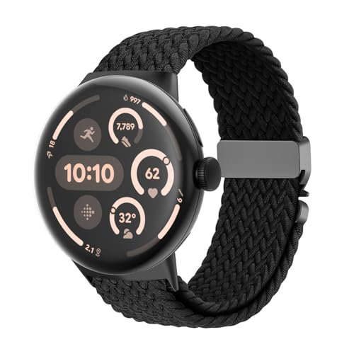 Google Pixel Watchバンド/ピクセルウォッチ 1・2・3・4（41mm）対応 編み込み伸縮ベルト 男女兼用 パラシュートバックル 通気性ストレッチナイロン スポーツ band 交換用アクセサリー
