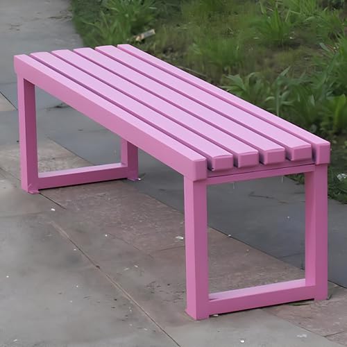 Banc de jardin extérieur blanc métallique pour pelouse et terrasse