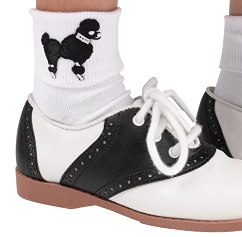 Hip Hop 50's Shop Girls Bobby Socks W/Poodle Applique for Children and Toddlers2