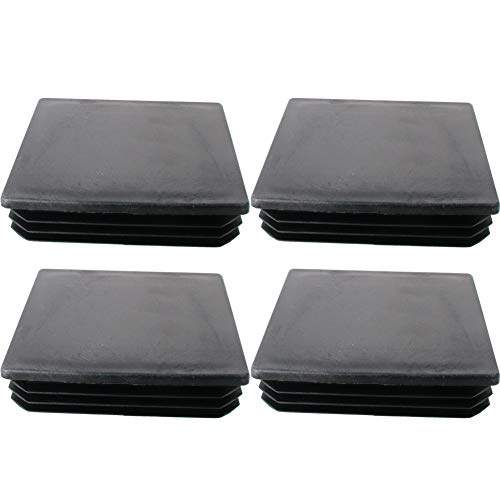 MroMax Lot de 4 bouchons carrés en plastique pour rampe d'escalier Noir 120 x 120 mm