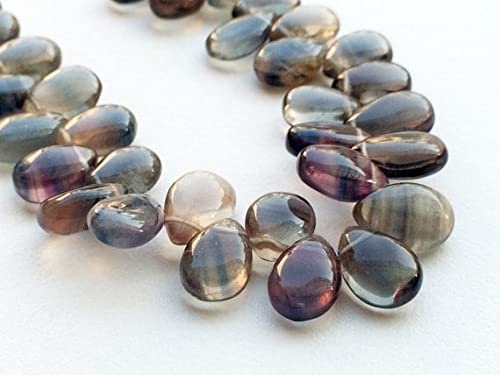 Fluorite naturelle en briolettes poire 9x13mm pour création de bijoux uniques