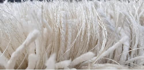 Image of Polyester Fluffy Fur Rugs & Modern Shaggy Floor Carpets for Living Room,Sofa Area,Hall,Kids Room,Guest Room | Elegent Bedside Runners for Besdroom(5X8 Feet Ivory)