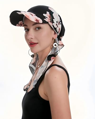 ZLYC Chemo Headwear for Women Brim Visor Head Scarf Pre Tied Headwraps Lightweight Skull Cap4