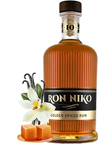 neeka RON NIKO Rum | Vanille + Karamell Barrique-Rum | 0.5 L | Golden Spiced Rum - Blackforest/Germany | 100% Rum Geschmack Cover
