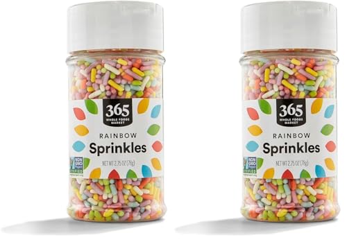 Image of 365 by Whole Foods Market, Rainbow Sprinkles, 2.75 Ounce, vegan (Pack of 2)