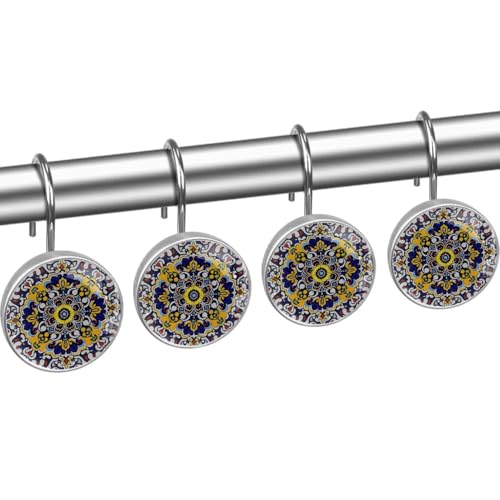 Ganchos para cortina de ducha de cristal que evitan tirones con diseño clásico 3
