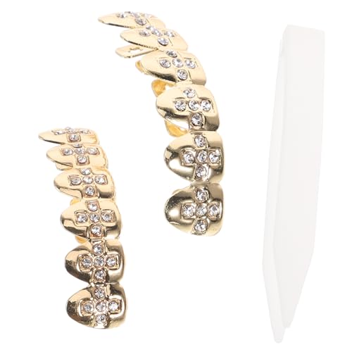 LIFKOME 1 Juego parrillas para tus para gemas de kit de gemas dentales Accesorios de fiesta de hip-hop parrilla de una sola boca accesorios de rapero cobre Golden
