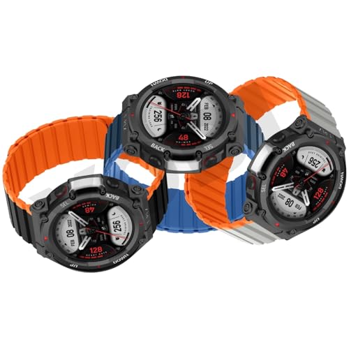 Image of YODI Strap Band Compatible with Amazfit T-Rex 2 Smartwatch Only Soft Silicone | Nylon | Chain | Leather Watch Straps with Installation Adjuster Tool For Amazfit TRex 2