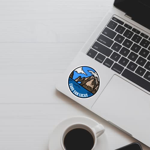 Cabo San Lucas Mexico Souvenir Vinyl Decal Sticker For Water Bottles, Laptop, Car Bumper Etc., Blue, Black, White, Brown, 3''X3'' #TOP1
